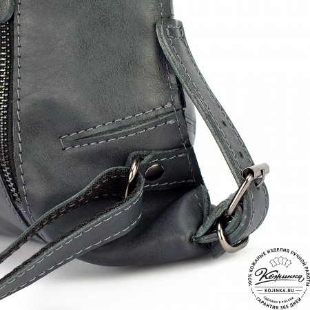 Женский кожаный рюкзак "Салоники" (серый)