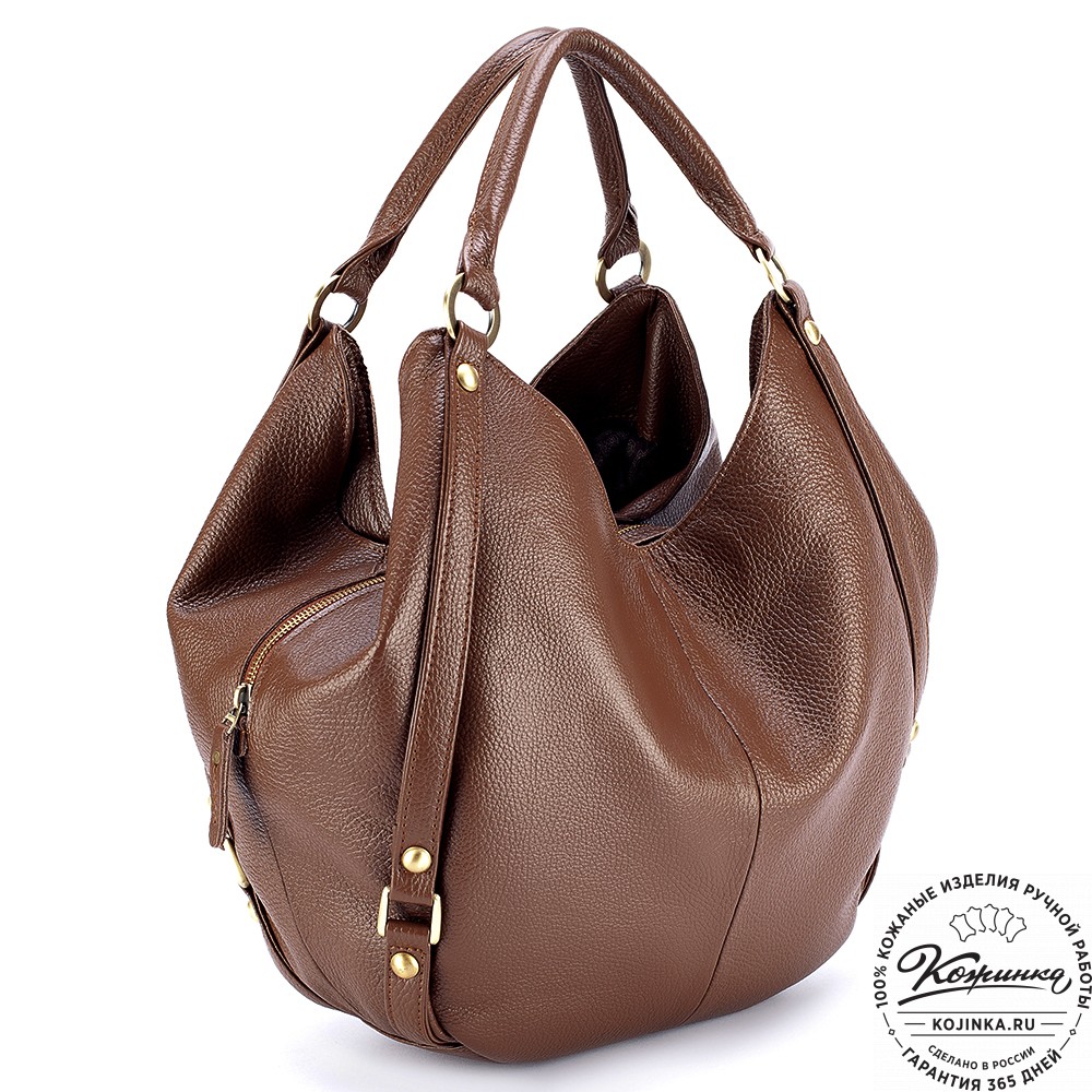Женская кожаная сумка "Миллениум" (светло-коричневая)