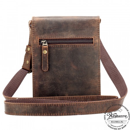 Мужская кожаная сумка "Робин" (тёмно-коричневый крейзи)