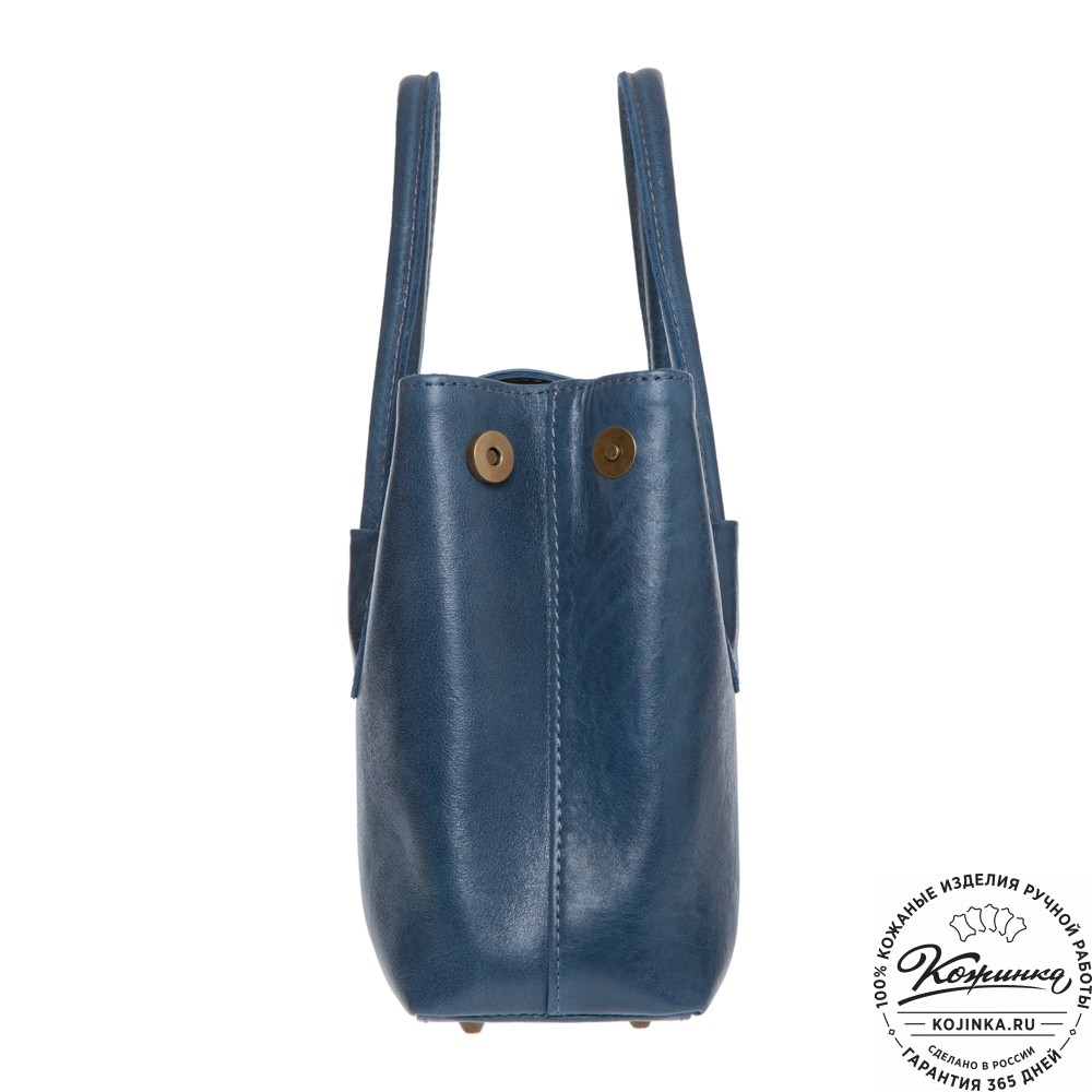Женская кожаная сумка "Ванесса" (синяя)