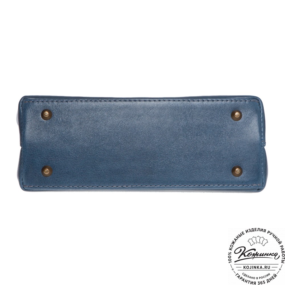 Женская кожаная сумка "Ванесса" (синяя)