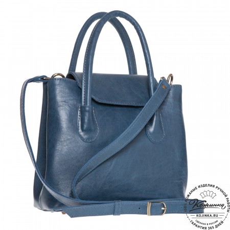 Женская кожаная сумка "Ванесса" (синяя)