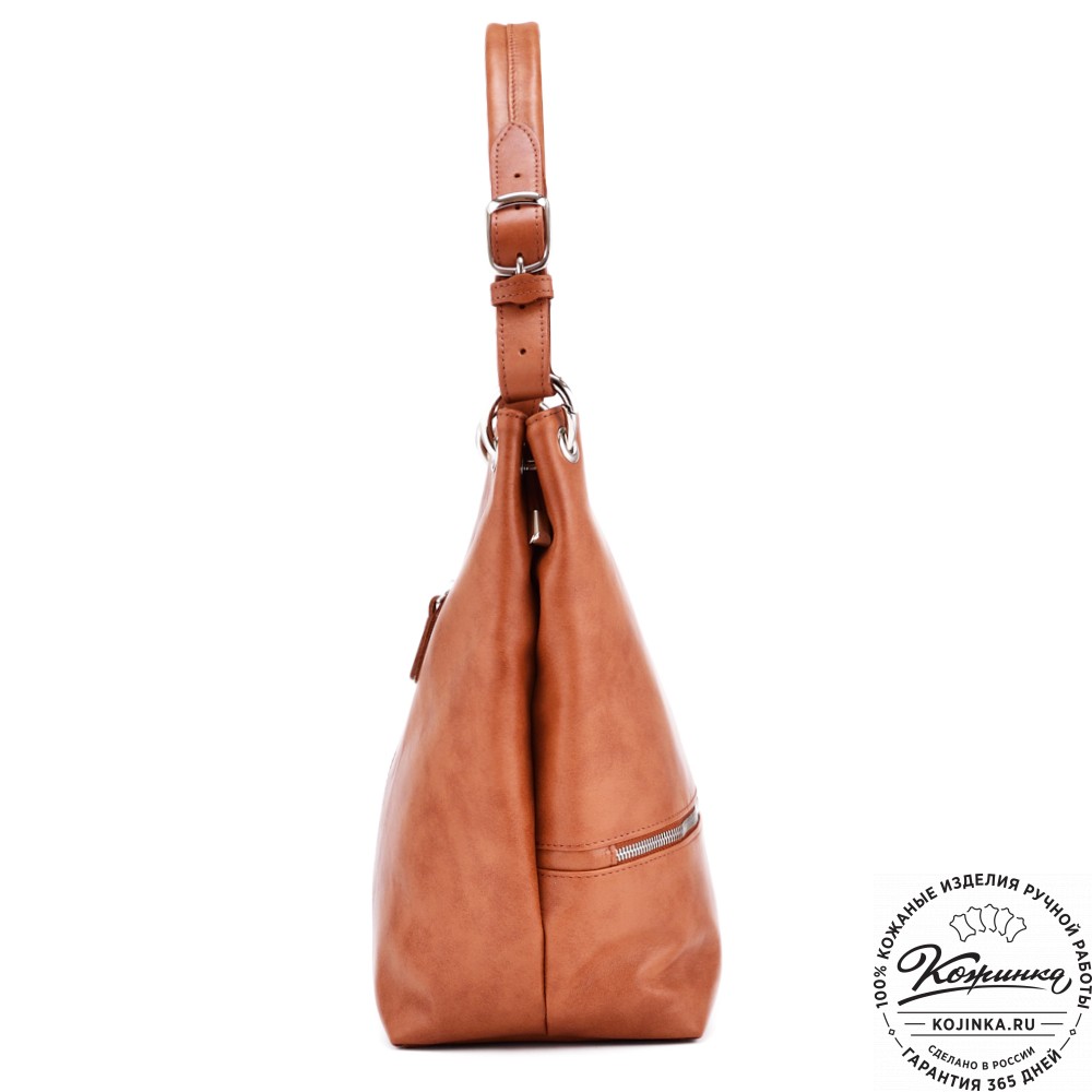 Женская кожаная сумка "Бэлла" (рыжая гладкая кожа)