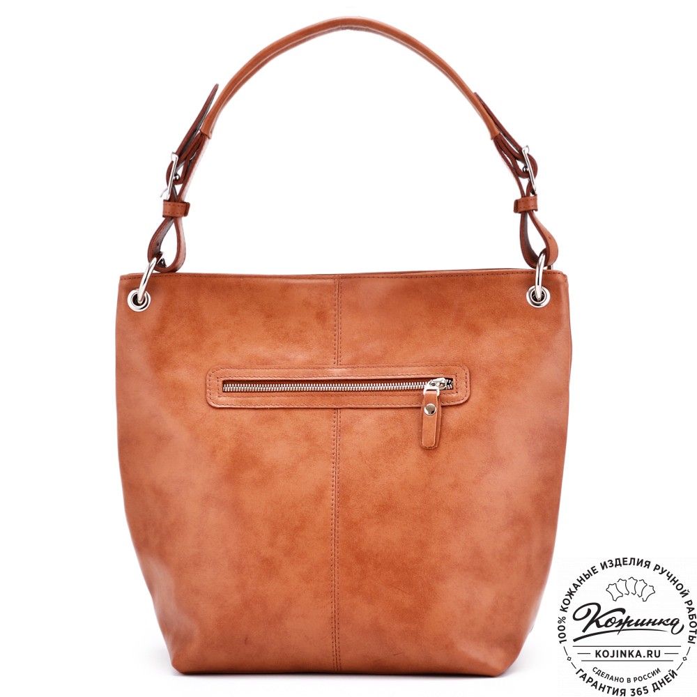 Женская кожаная сумка "Бэлла" (рыжая гладкая кожа)
