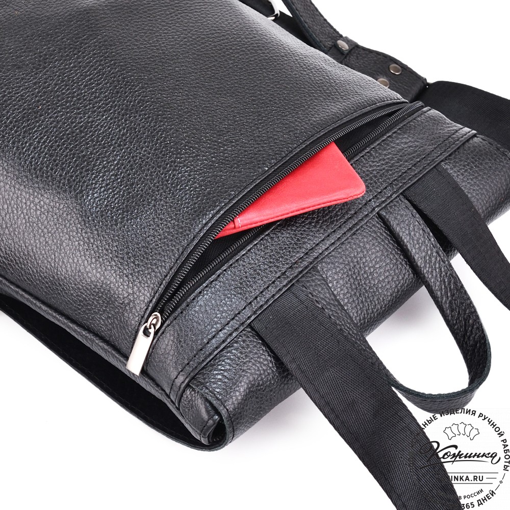 Кожаный рюкзак "Голландия New" (чёрный)