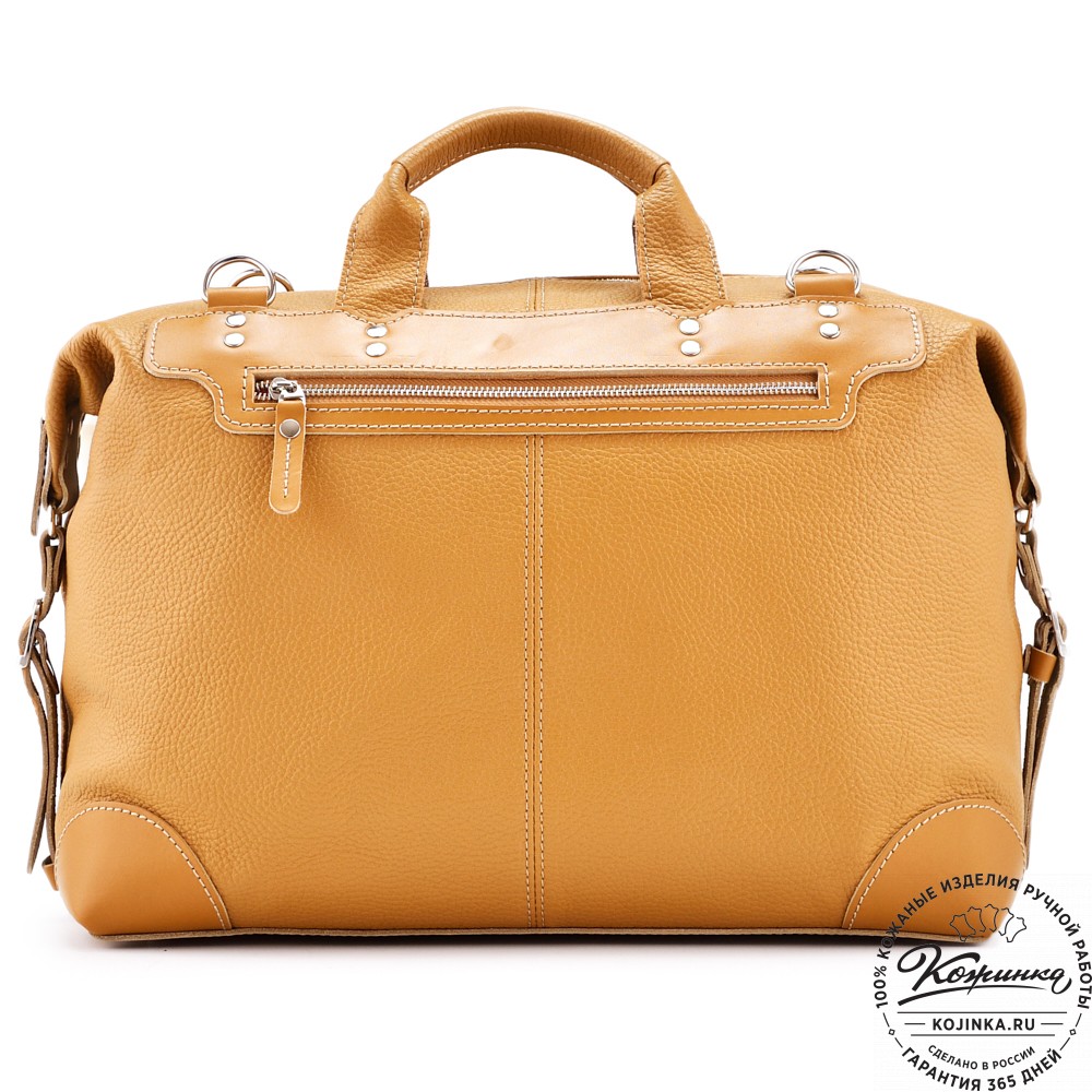 Кожаная дорожная сумка "Сити" (охра)