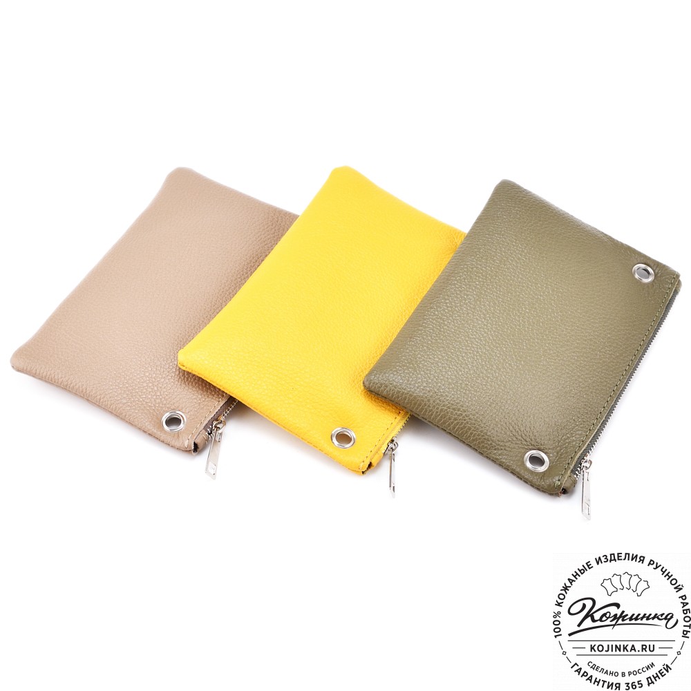 Женская кожаная сумка "Трио" (жёлтый/капучино/олива)