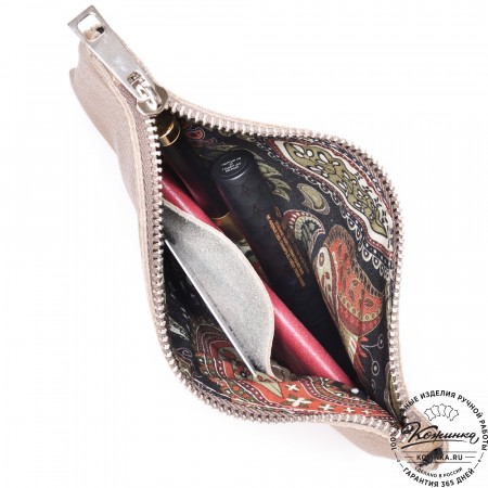 Женская кожаная сумка "Трио" (жёлтый/капучино/олива)