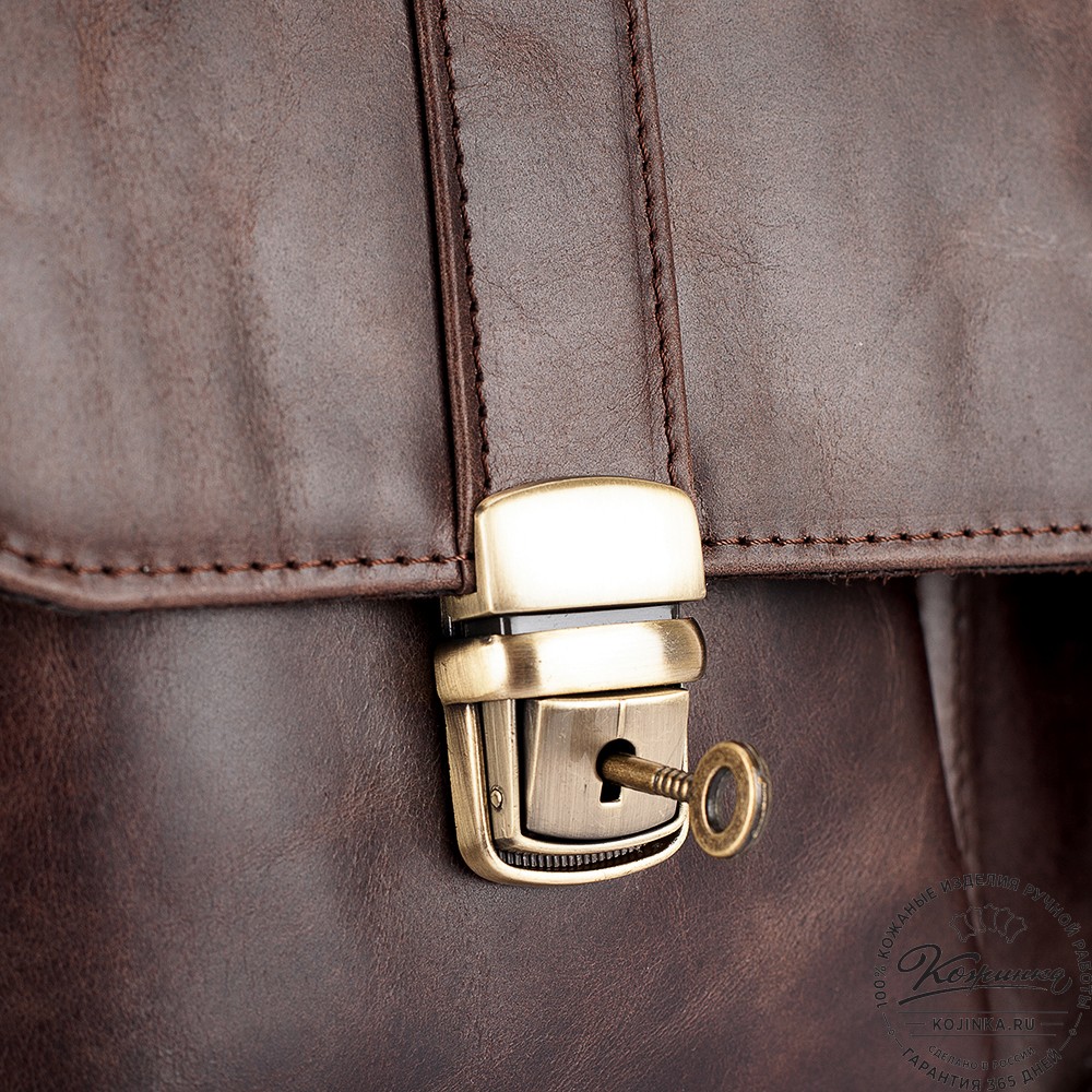 Кожаный портфель "Джозеф" (тёмно-коричневый антик)