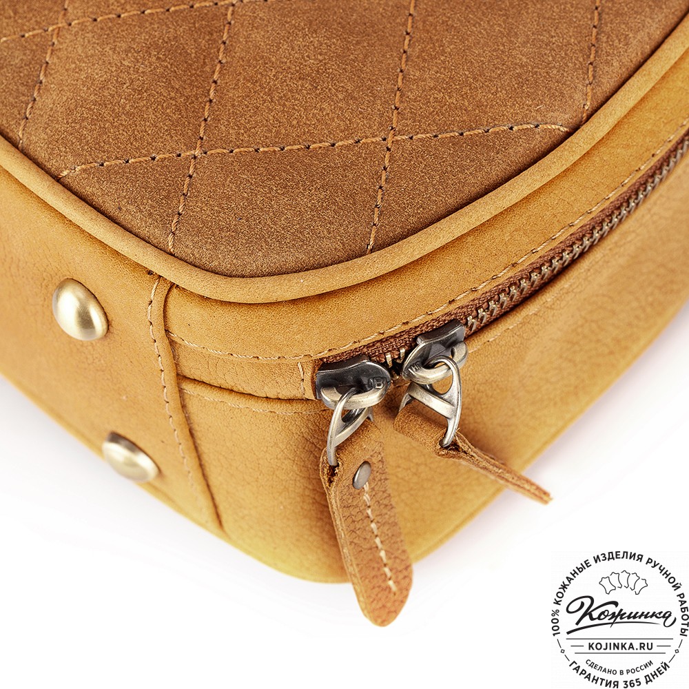 Женская кожаная сумка "Селин" (охра)