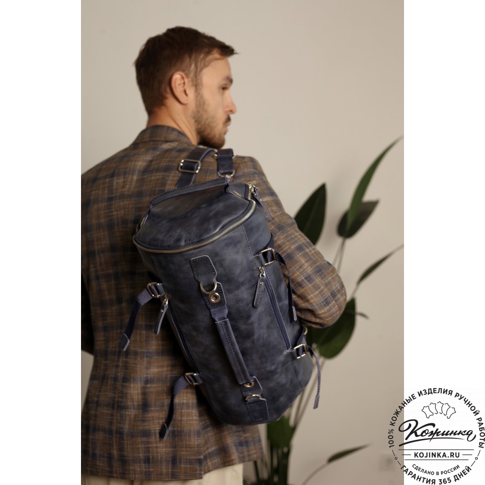 Кожаная сумка-трансформер "Скаут" (черный антик)