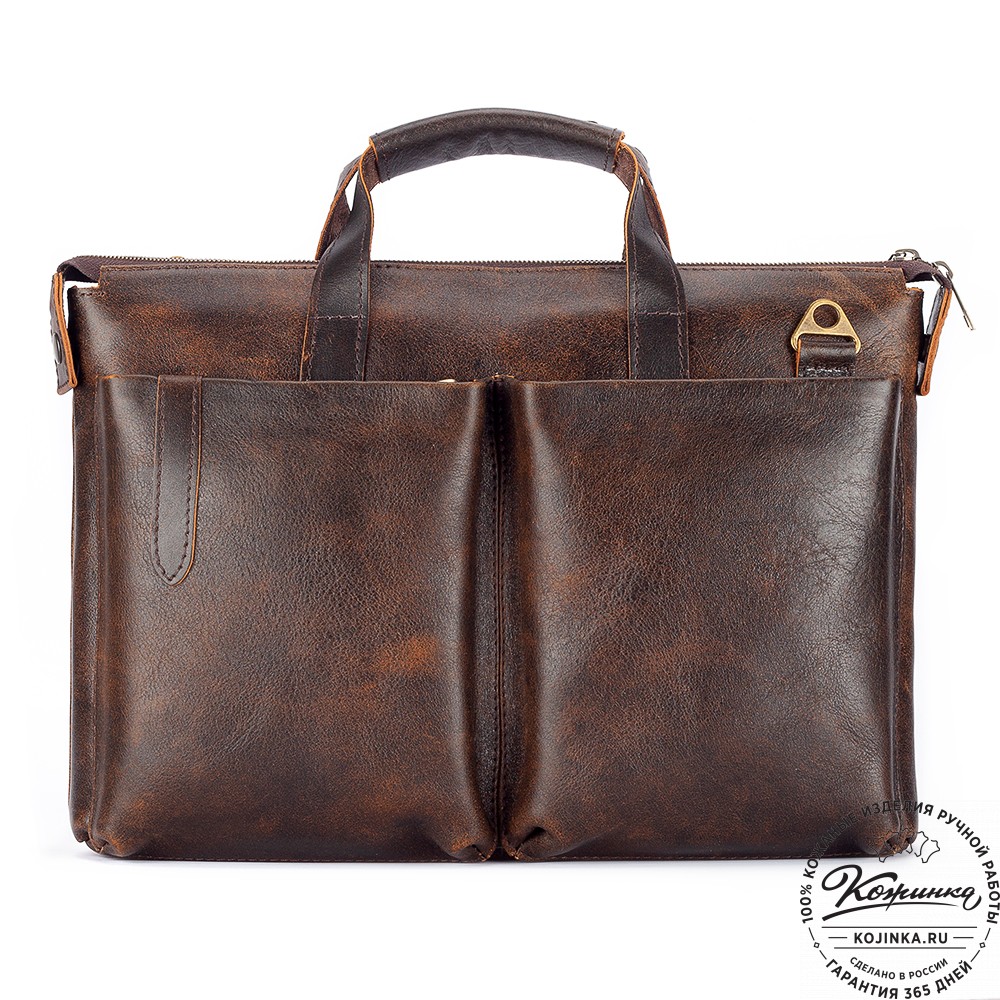 Кожаная деловая сумка "Стюарт" (коричневый эксклюзив)