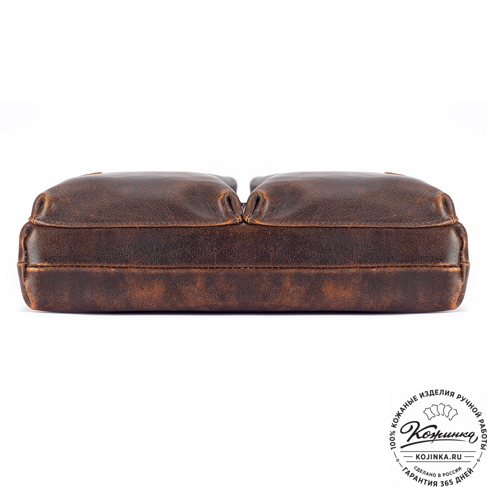 Кожаная деловая сумка "Стюарт" (коричневый эксклюзив)