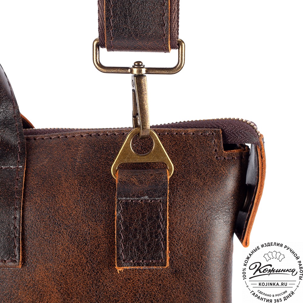 Кожаная деловая сумка "Стюарт" (коричневый эксклюзив)