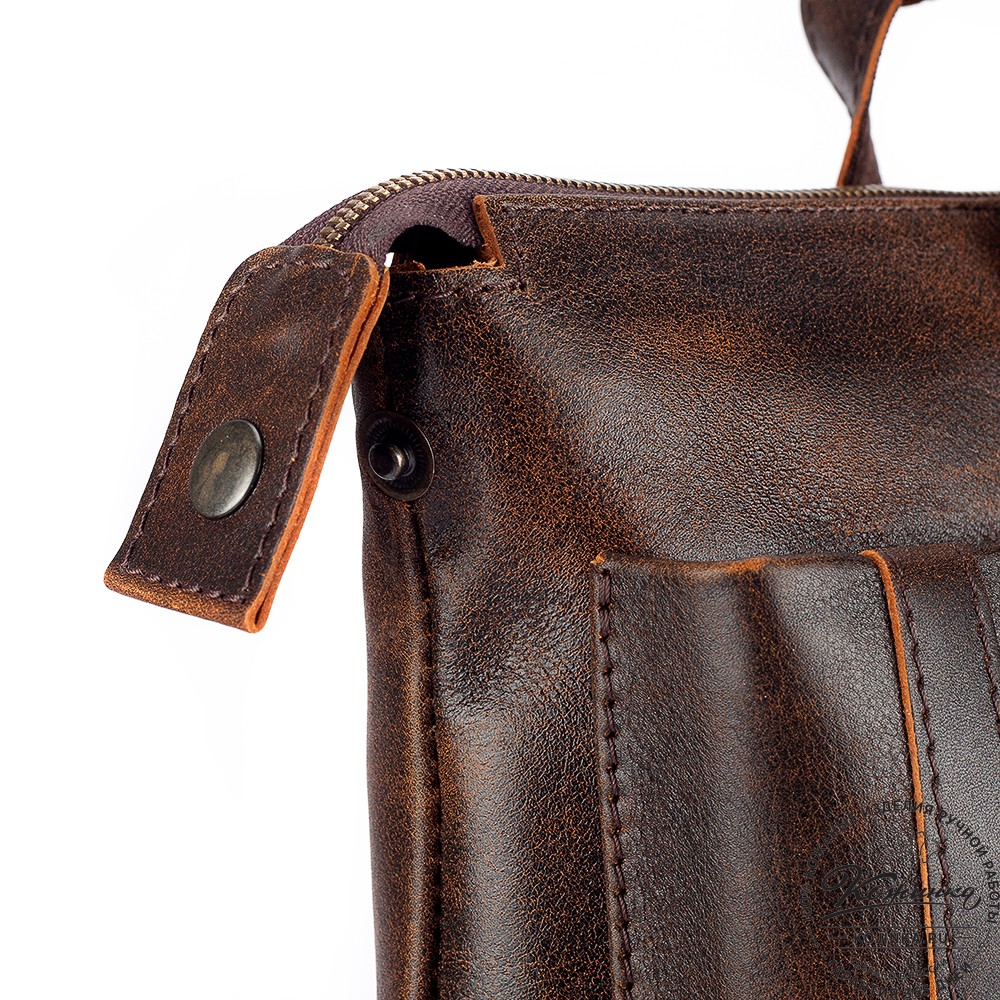 Кожаная деловая сумка "Стюарт" (коричневый эксклюзив)