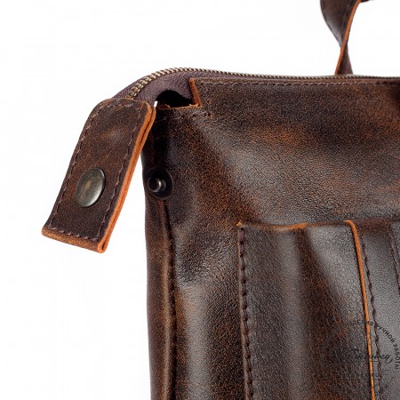 Кожаная деловая сумка "Стюарт" (коричневый эксклюзив)