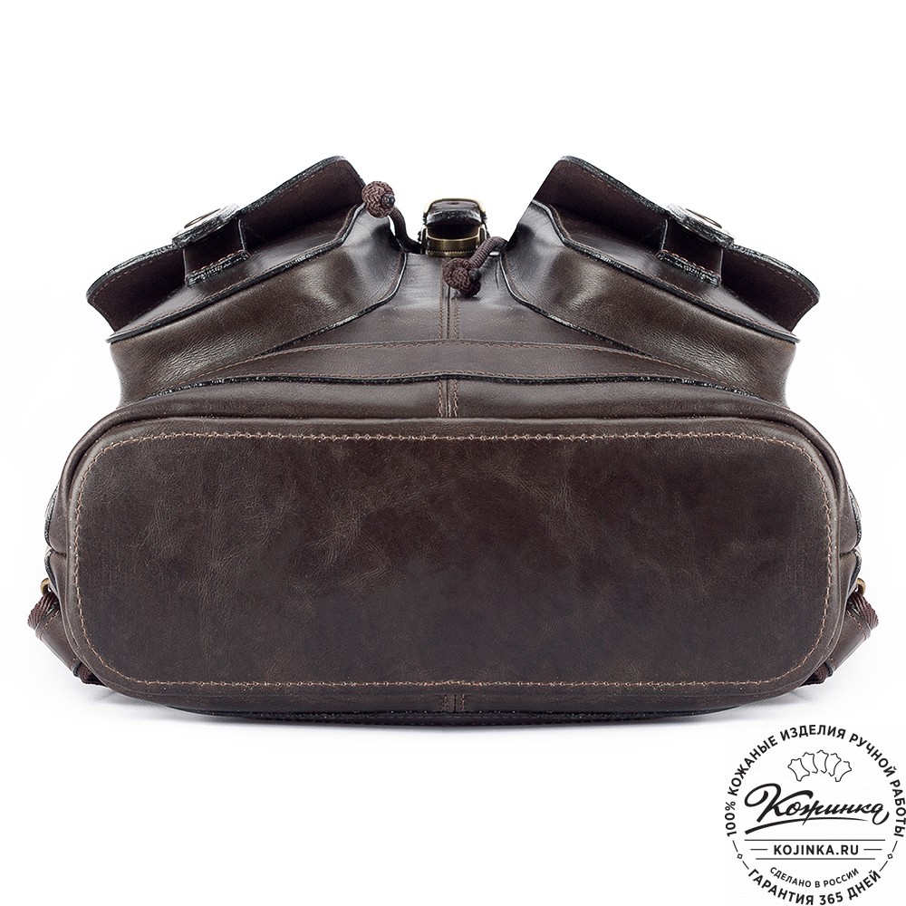 Кожаный рюкзак "Ваниль" (тёмно-коричневый)