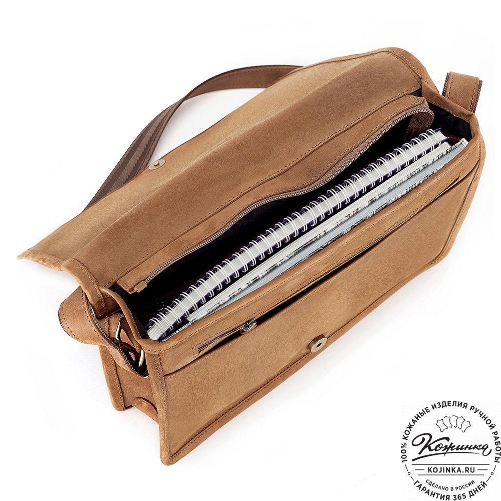 Кожаная сумка "Винсент" (коричневый крейзи)