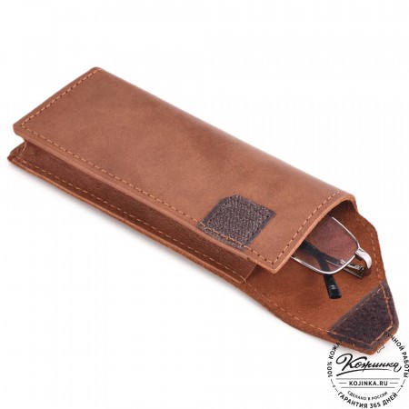 Кожаный футляр для очков "Марокко" (рыжий)
