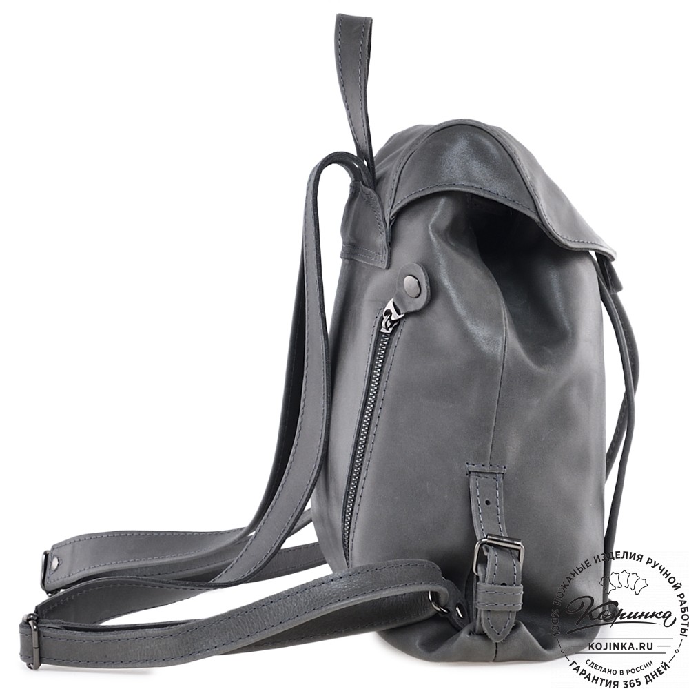  Женский кожаный рюкзак "Паулина" (серый)