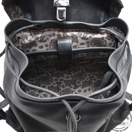  Женский кожаный рюкзак "Паулина" (серый)