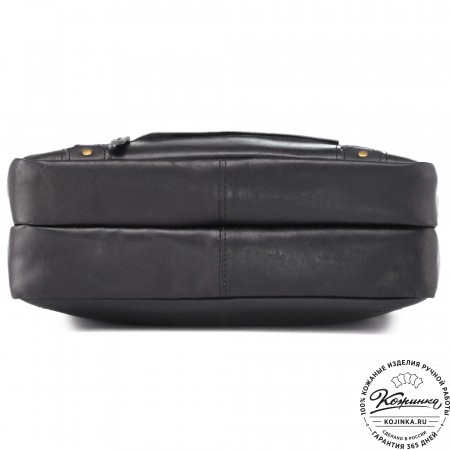 Кожаная мужская сумка-рюкзак "Генри" (чёрная)