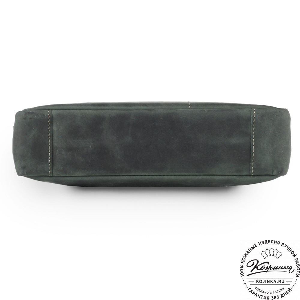 Кожаная деловая сумка "Гранд" (изумруд крейзи)