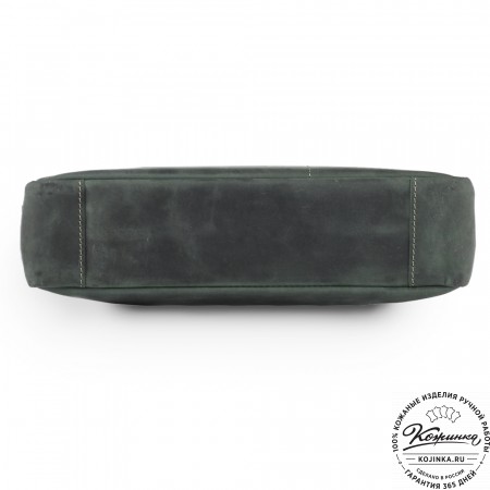 Кожаная деловая сумка "Гранд" (изумруд крейзи)