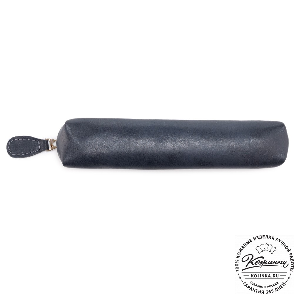 Кожаная мини-косметичка "Лонг" (cиняя)