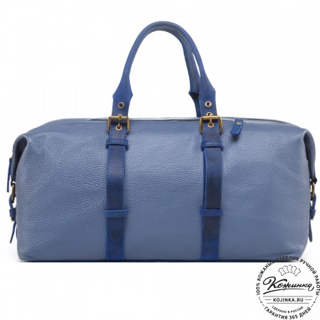Кожаная дорожно-спортивная сумка Вашингтон (джинс)