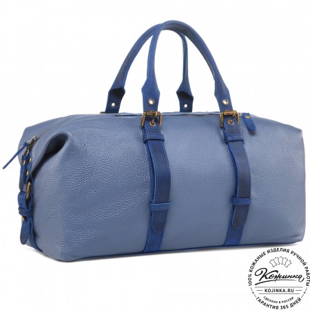 Кожаная дорожно-спортивная сумка Вашингтон (джинс)