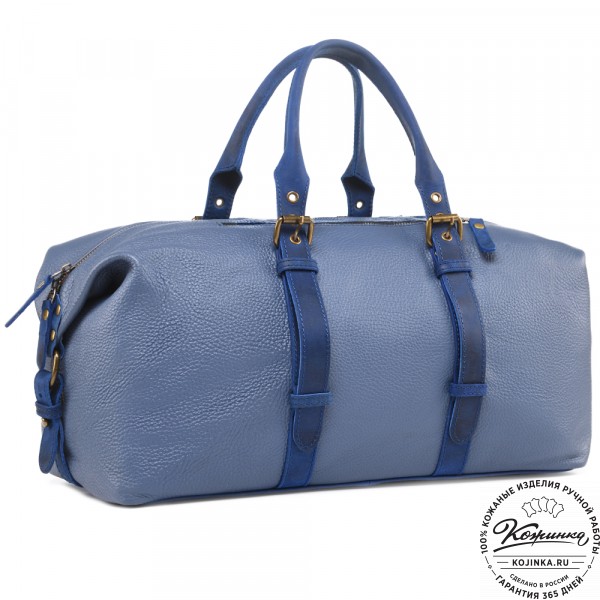 Кожаная дорожно-спортивная сумка Вашингтон (джинс). фото 1
