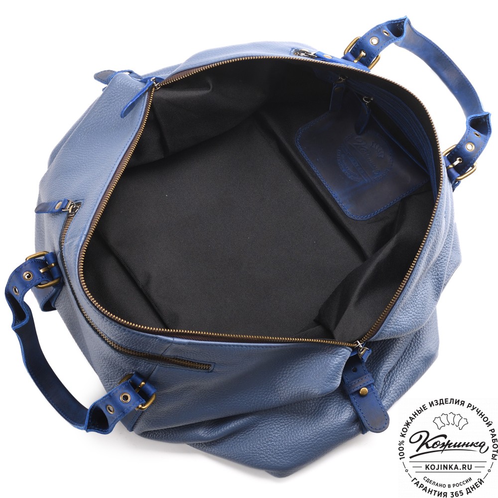 Кожаная дорожно-спортивная сумка Вашингтон (джинс)