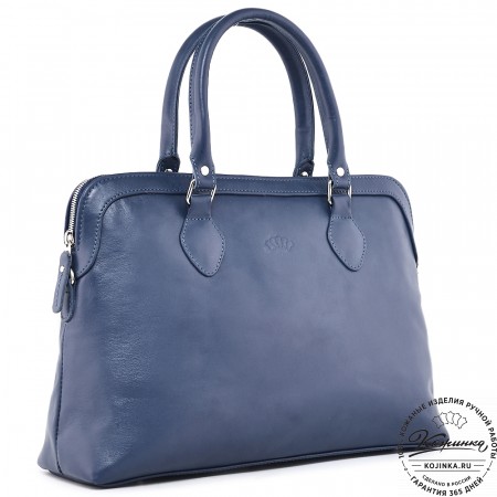  Женская кожаная сумка "Аврора" (синяя гладкая кожа)