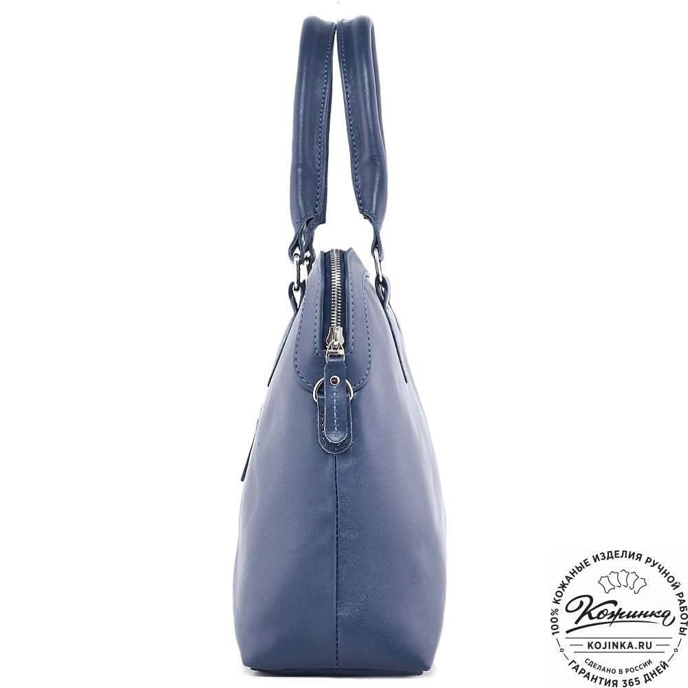  Женская кожаная сумка "Аврора" (синяя гладкая кожа)
