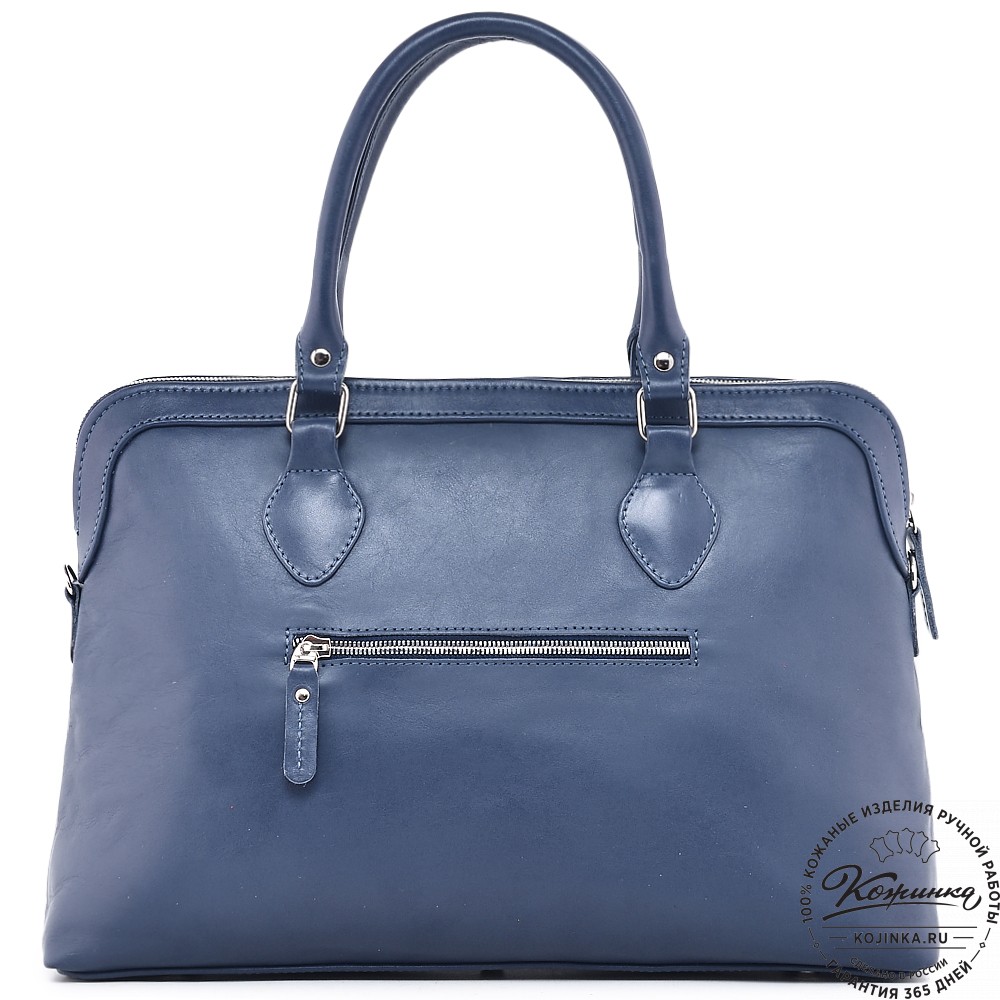  Женская кожаная сумка "Аврора" (синяя гладкая кожа)