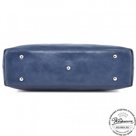  Женская кожаная сумка "Аврора" (синяя гладкая кожа)