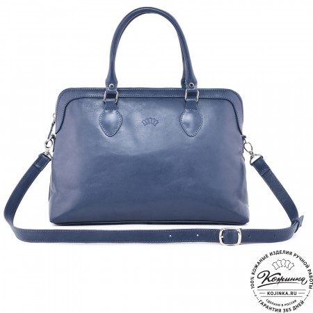  Женская кожаная сумка "Аврора" (синяя гладкая кожа)