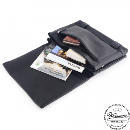  Кожаная сумка через плечо "Бавария" (черная) 