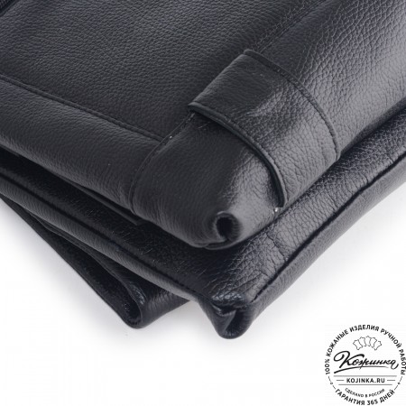 Кожаная сумка через плечо "Бавария" (черная) 