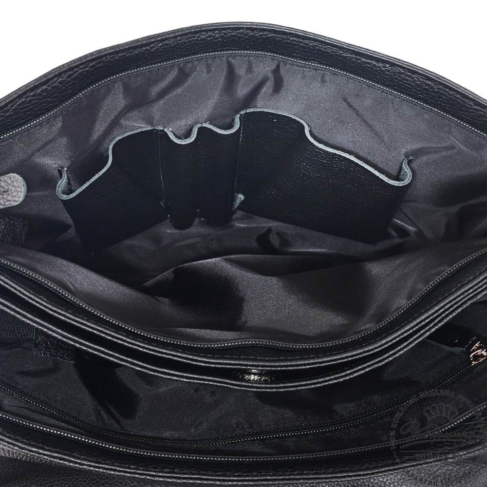  Кожаная сумка через плечо "Бавария" (черная) 