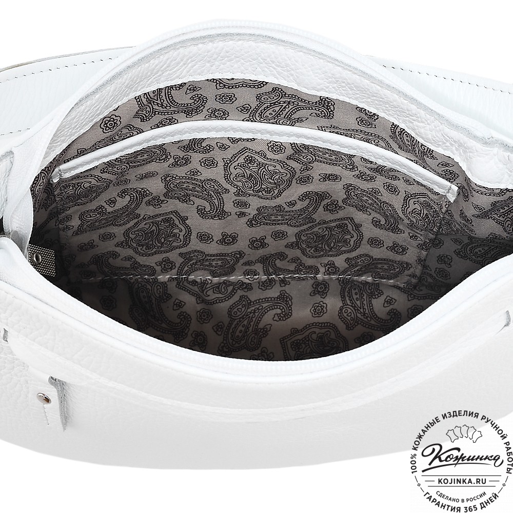  Кожаная женская сумка "Каролина" (белый) 