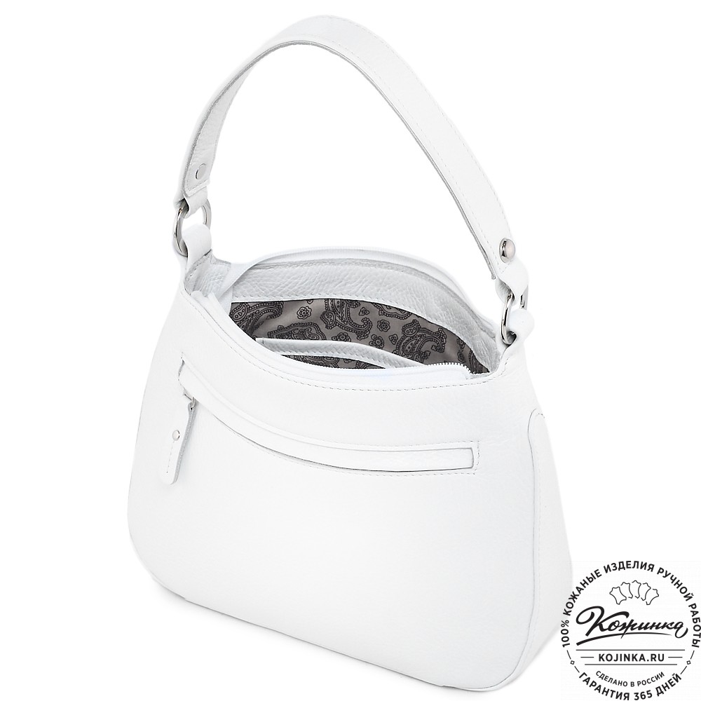  Кожаная женская сумка "Каролина" (белый) 