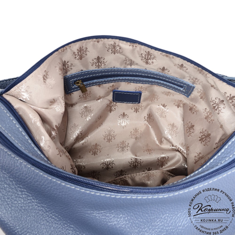  Женская кожаная сумка-трансформер "Ливадия" (джинс) 