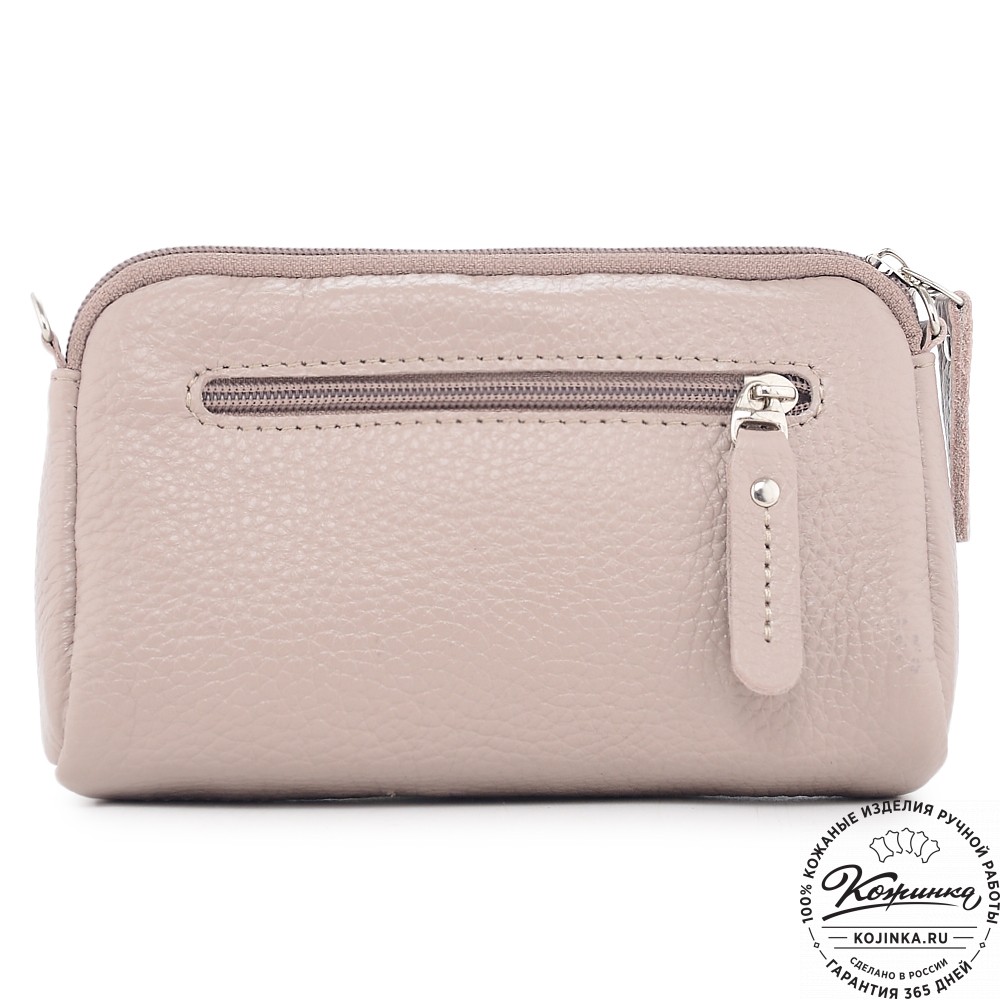  Кожаный клатч "Марта" (пудра)