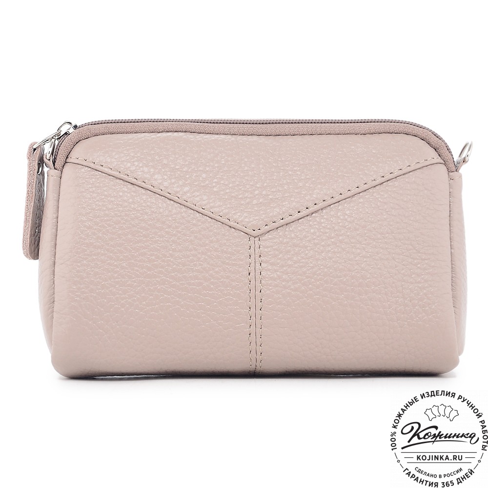  Кожаный клатч "Марта" (пудра)