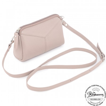  Кожаный клатч "Марта" (пудра)