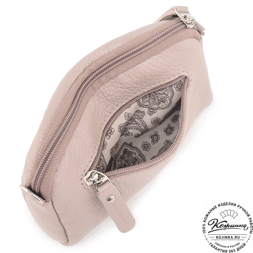  Кожаный клатч "Марта" (пудра)