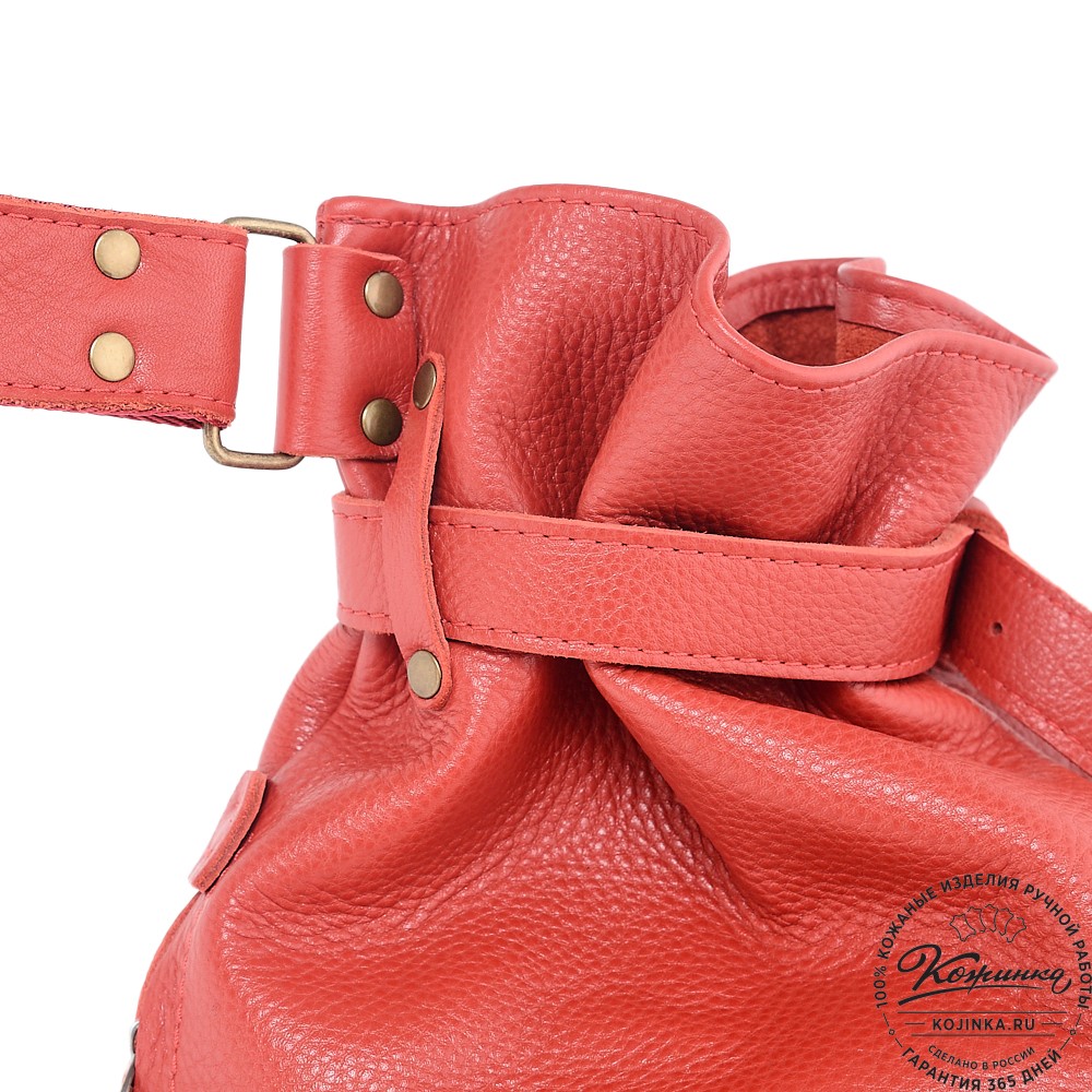  Кожаный рюкзак "Селена" (красный) 