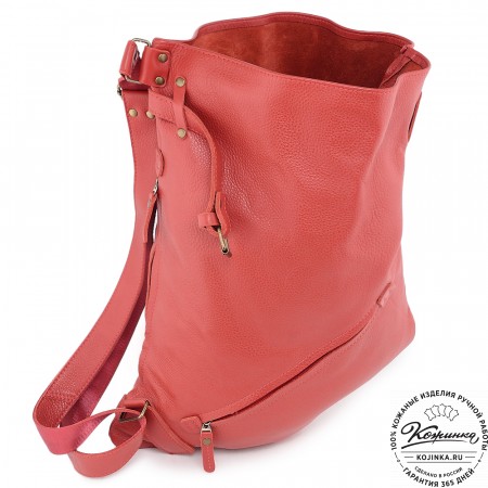  Кожаный рюкзак "Селена" (красный) 